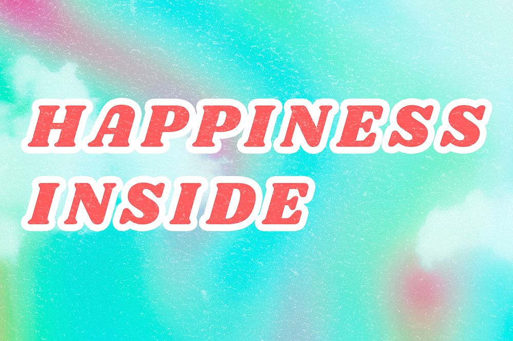 Damn Happiness Inside blue quote abstract typography wallpaper