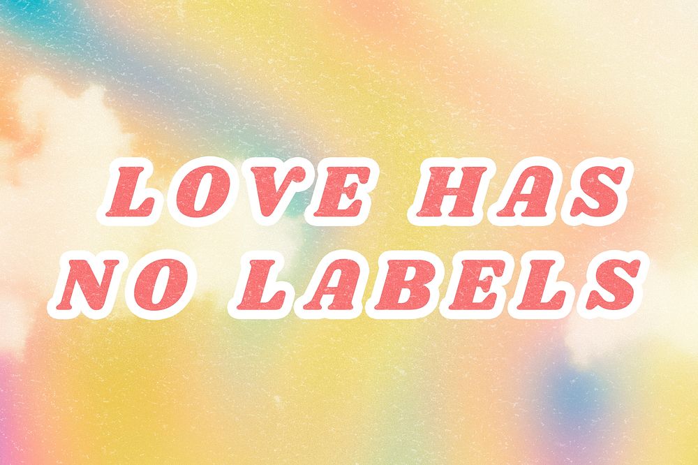 Yellow Love Has No Labels quote typography pastel cute wallpaper