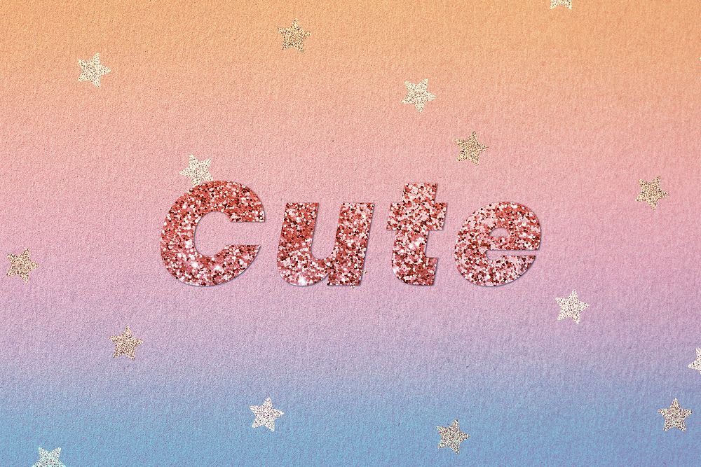 Glittery cute word lettering font