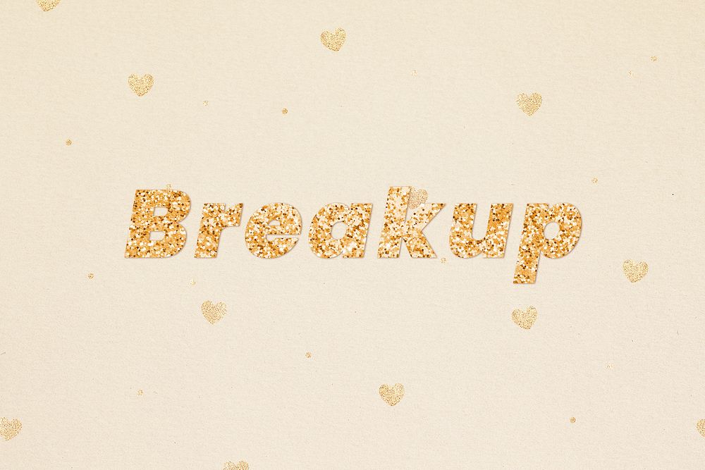 Gold breakup word typography font