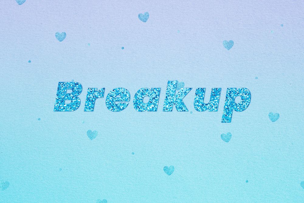 Breakup glitter word font