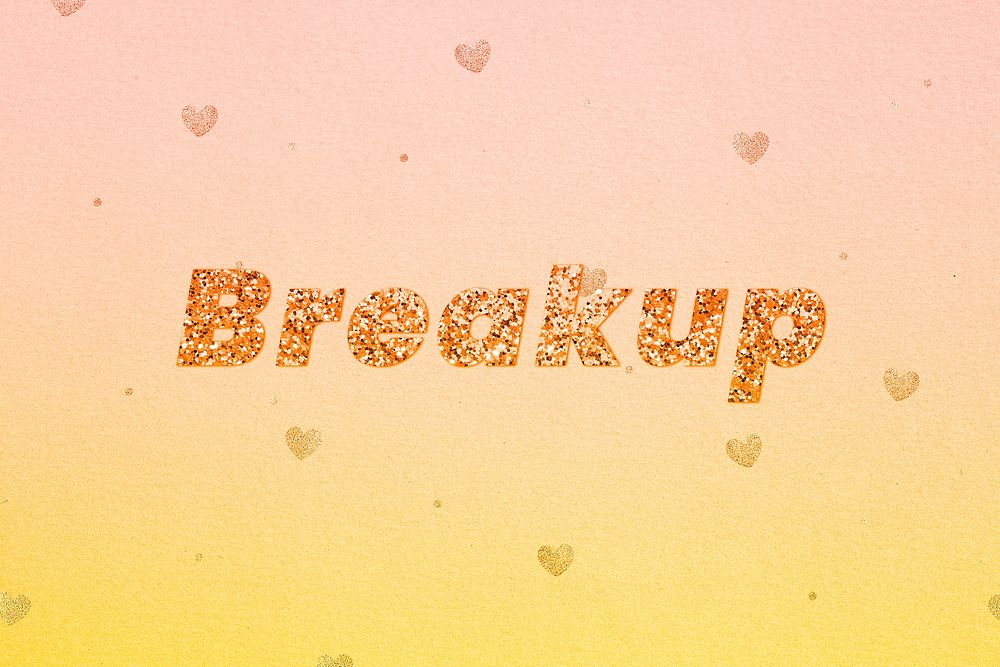 Breakup gold glitter word font