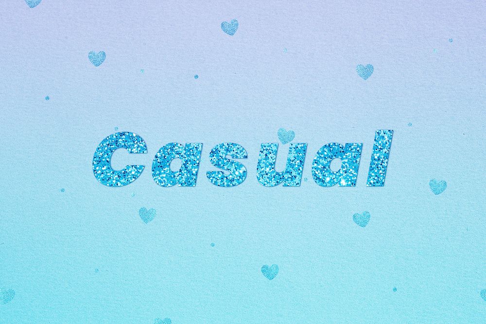 Glittery casual word typography font