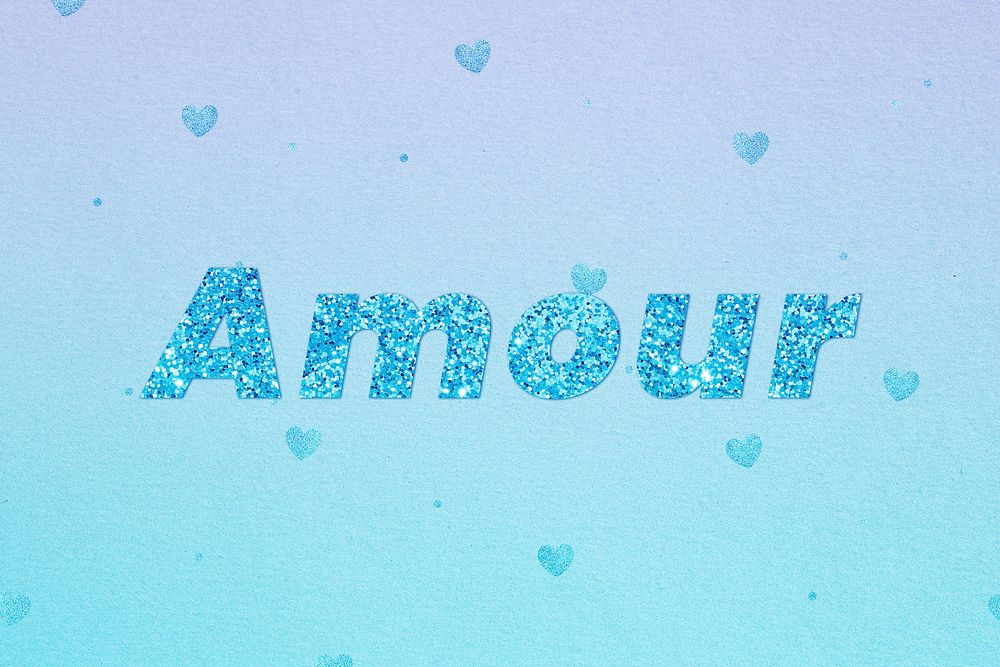 Amour glitter text effect