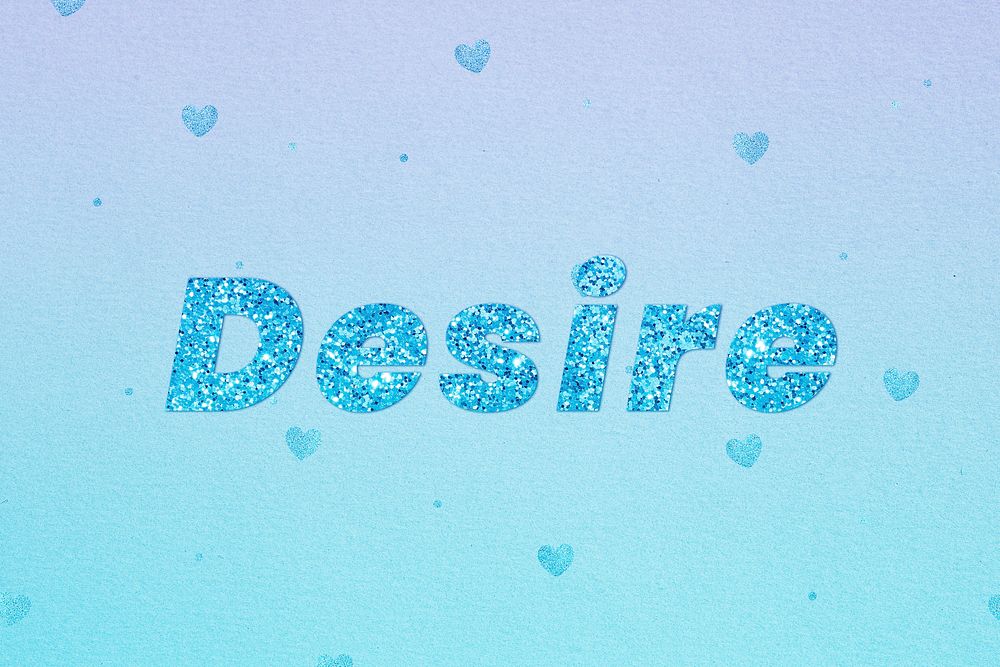 Glittery desire word lettering font