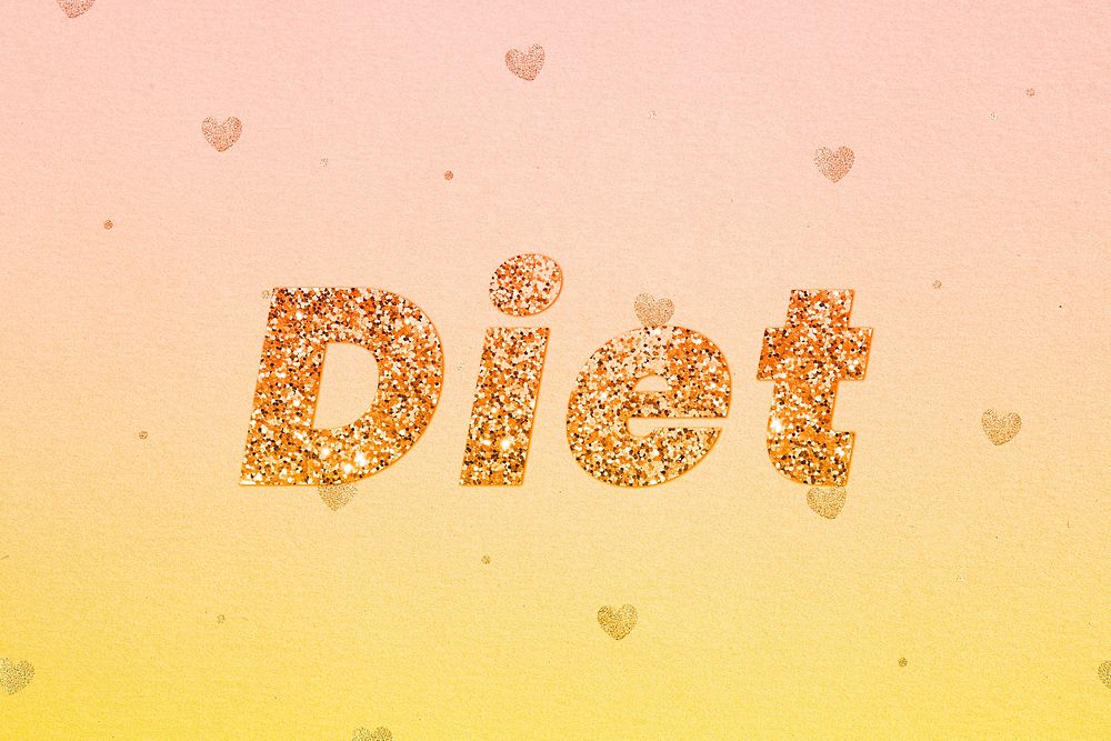 Glittery diet word lettering font