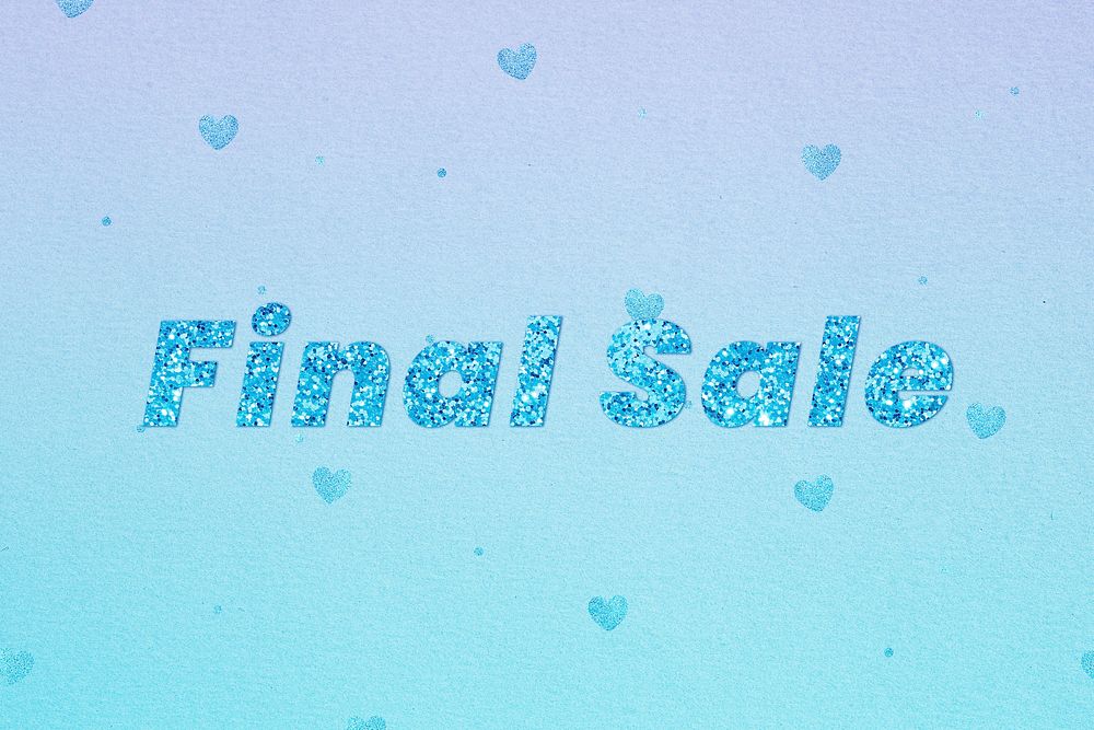 Glittery final sale word lettering font