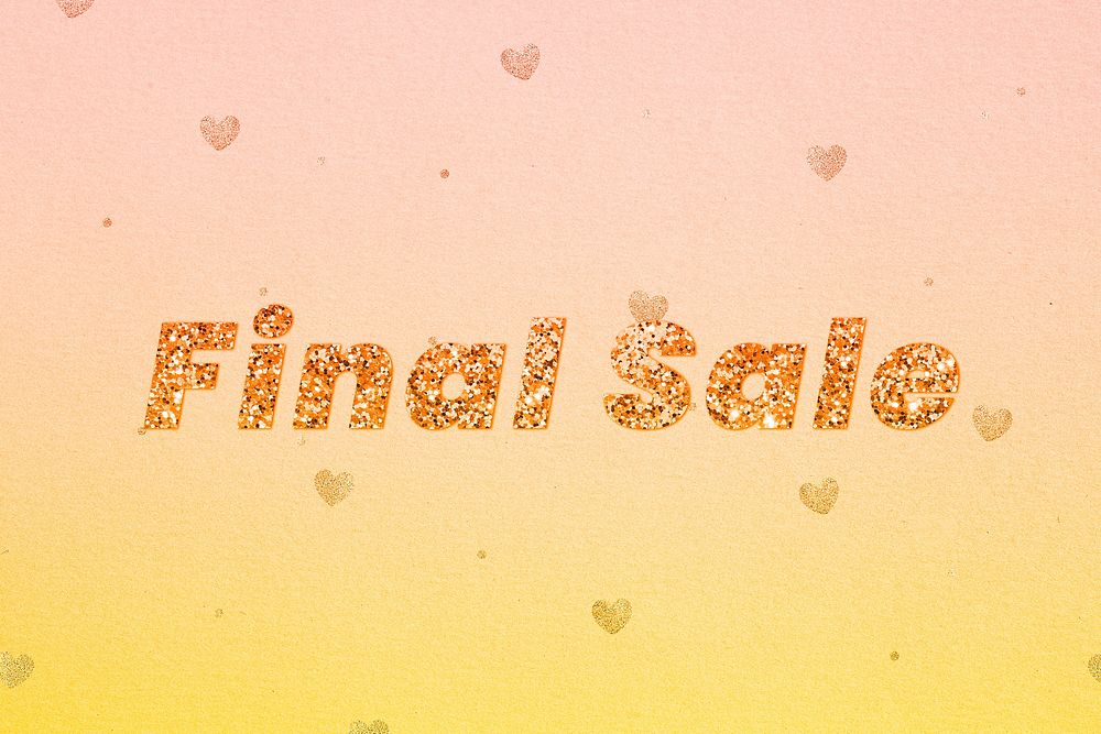 Final sale gold glitter text font