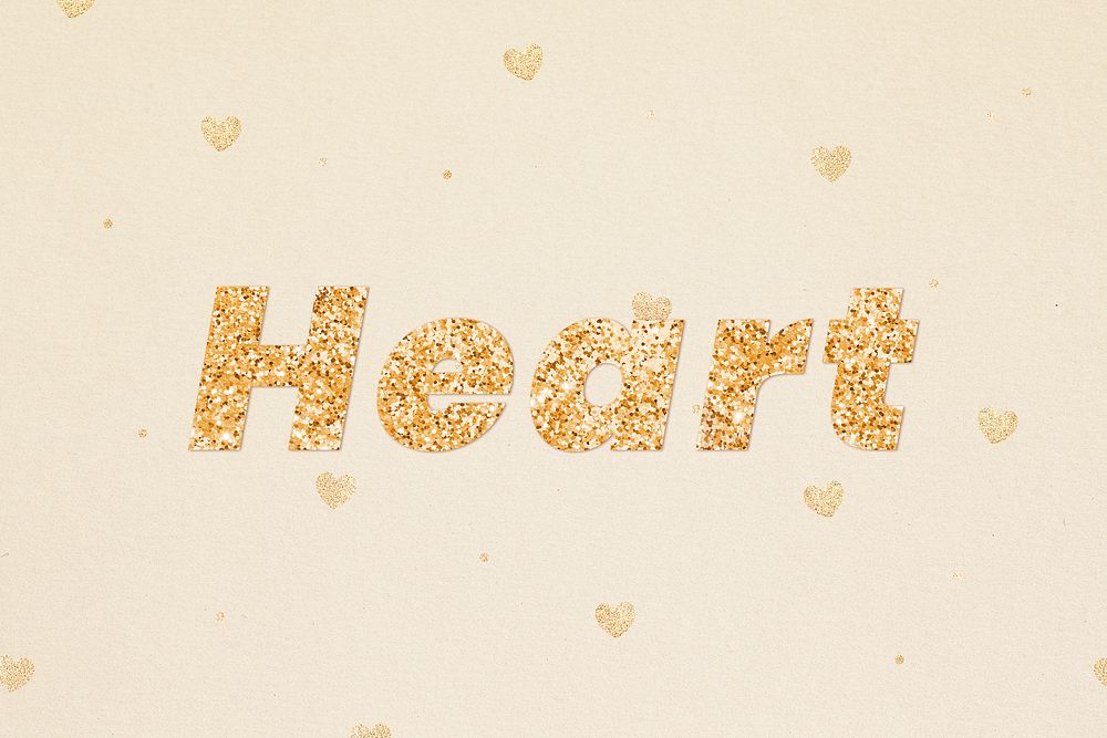 Glittery heart word lettering font