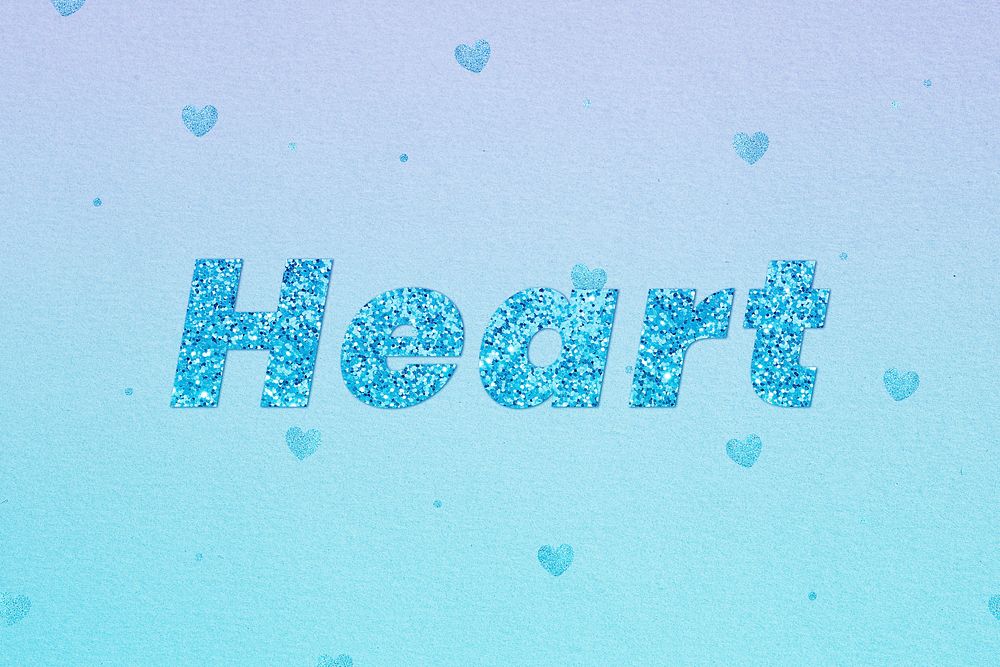 Glittery heart word lettering font
