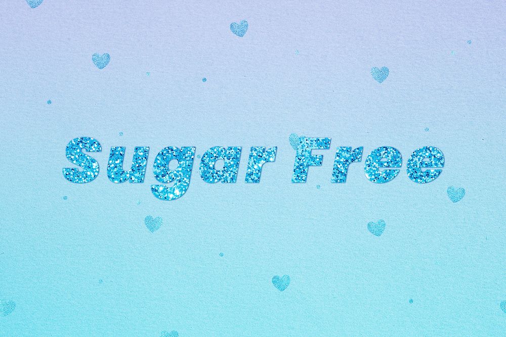 Glittery sugar free word lettering font