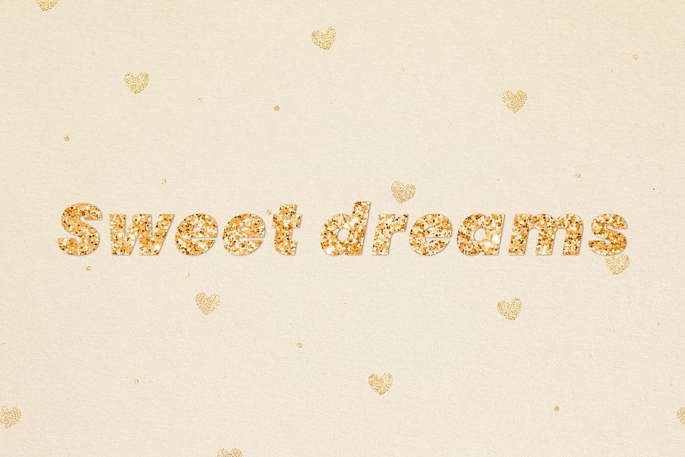 Sweet dreams gold glitter text font
