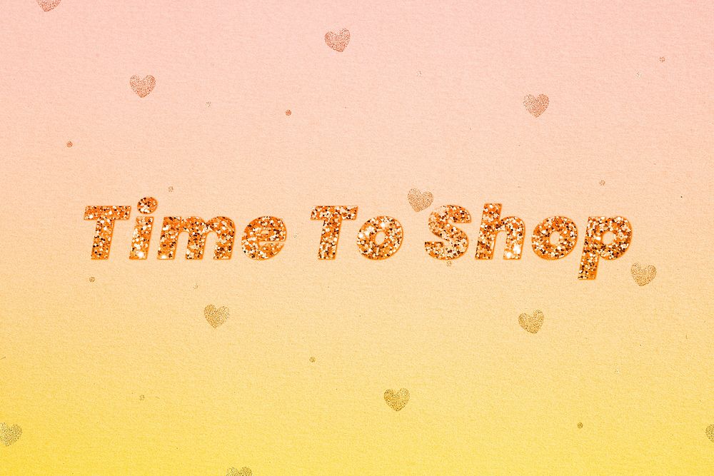 Time to shop glitter word font