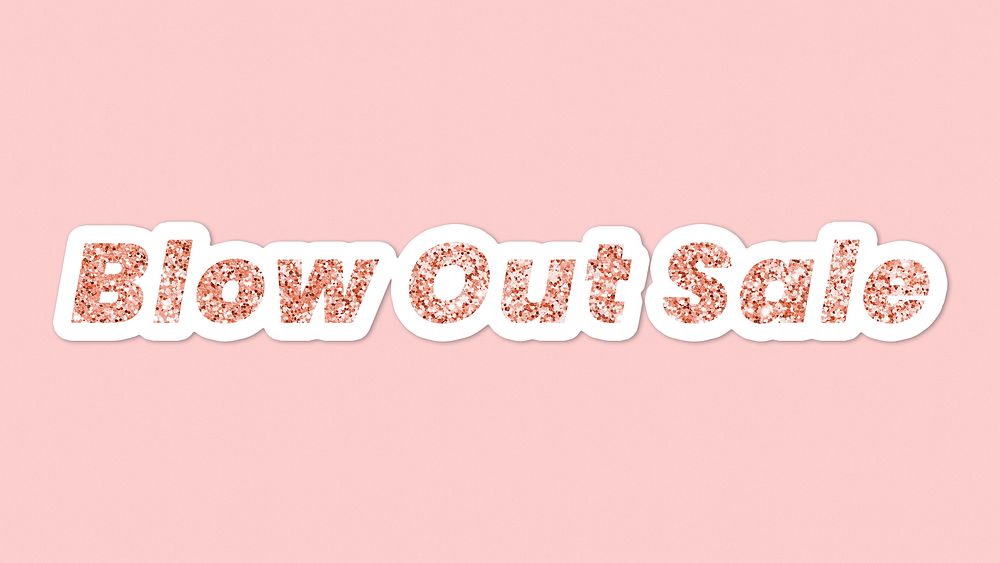 Blow out sale typography on pink background