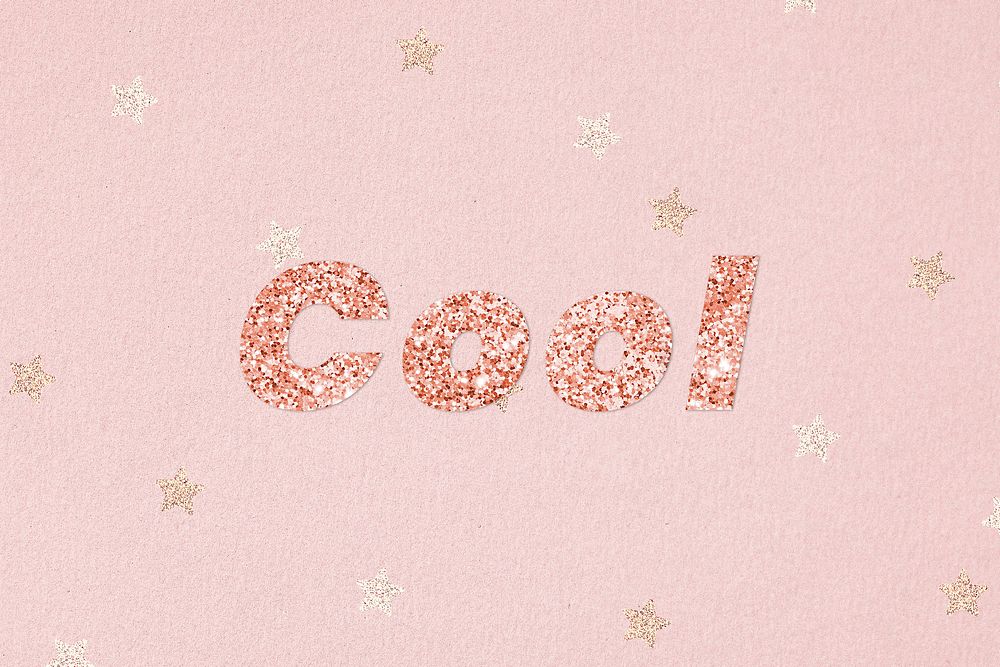 Glittery cool typography on star patterned background