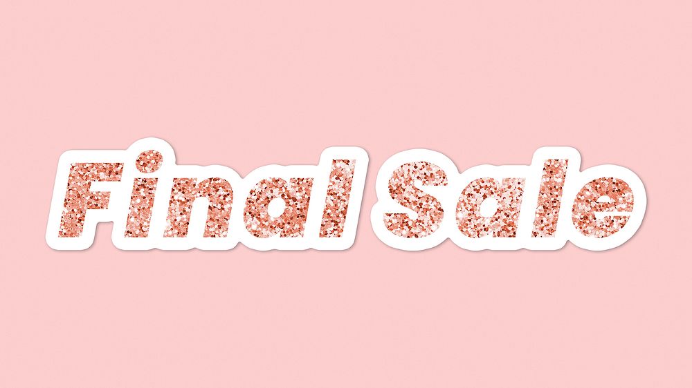 Glittery final sale typography on pink background
