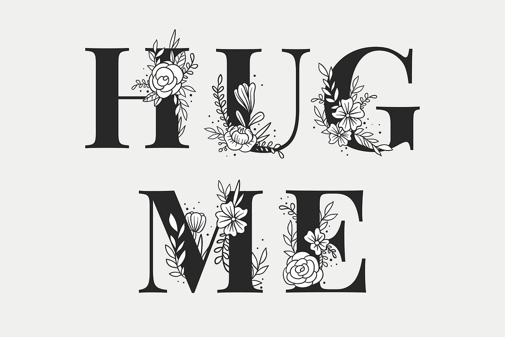 Hug Me word vector typography lettering
