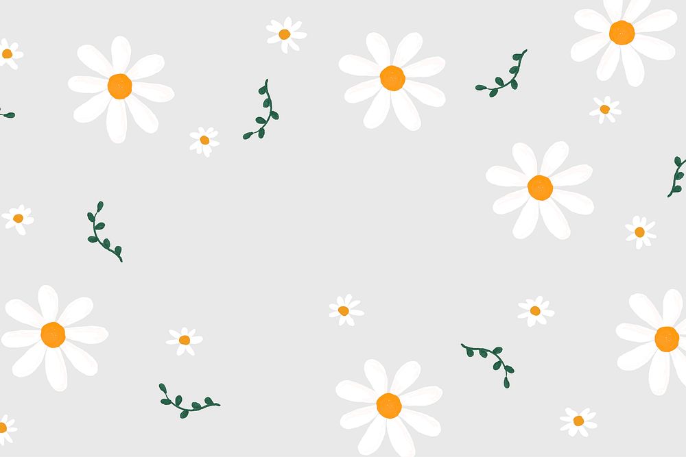 Daisy flowers patterned background, minimal design 