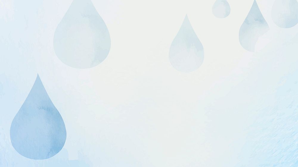Blue watercolor desktop wallpaper illustration, water droplet design