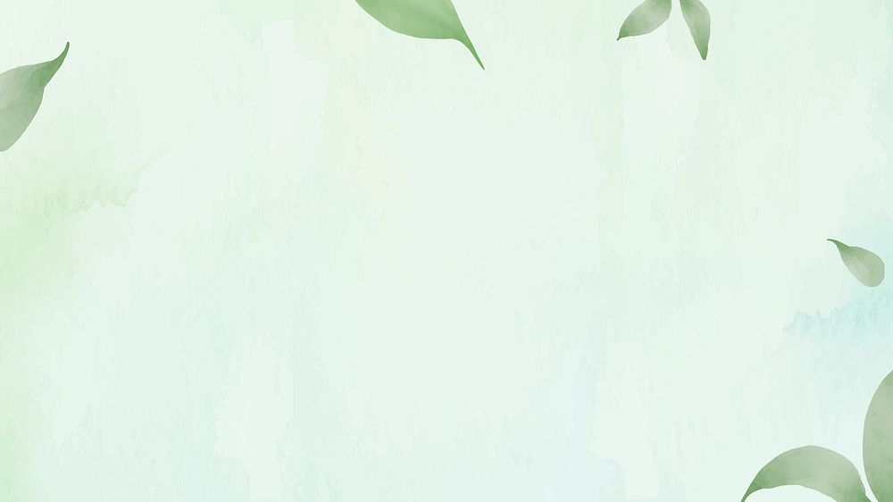 Green watercolor desktop wallpaper illustration, leaves design