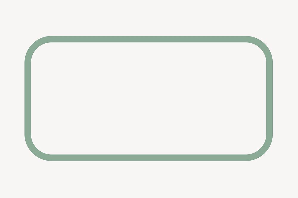 Green rectangular frame element, vector