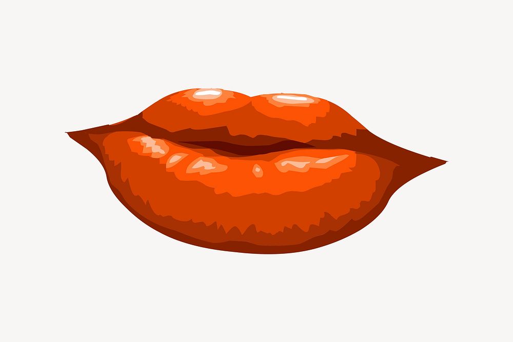 Lips clipart, Glitch game illustration vector. Free public domain CC0 image.