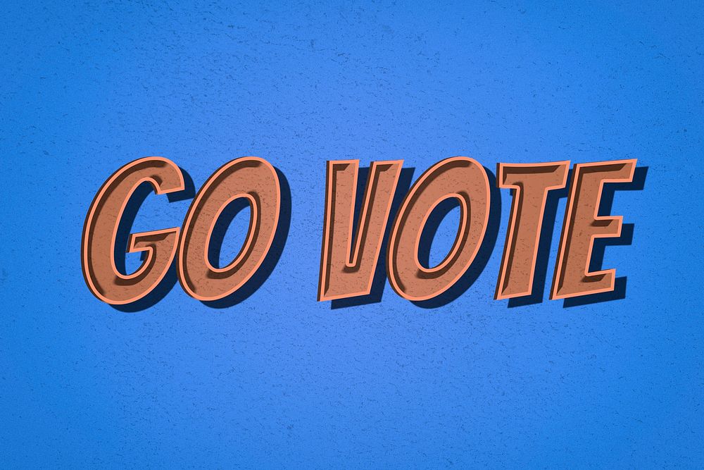 Go vote comic retro style lettering illustration 