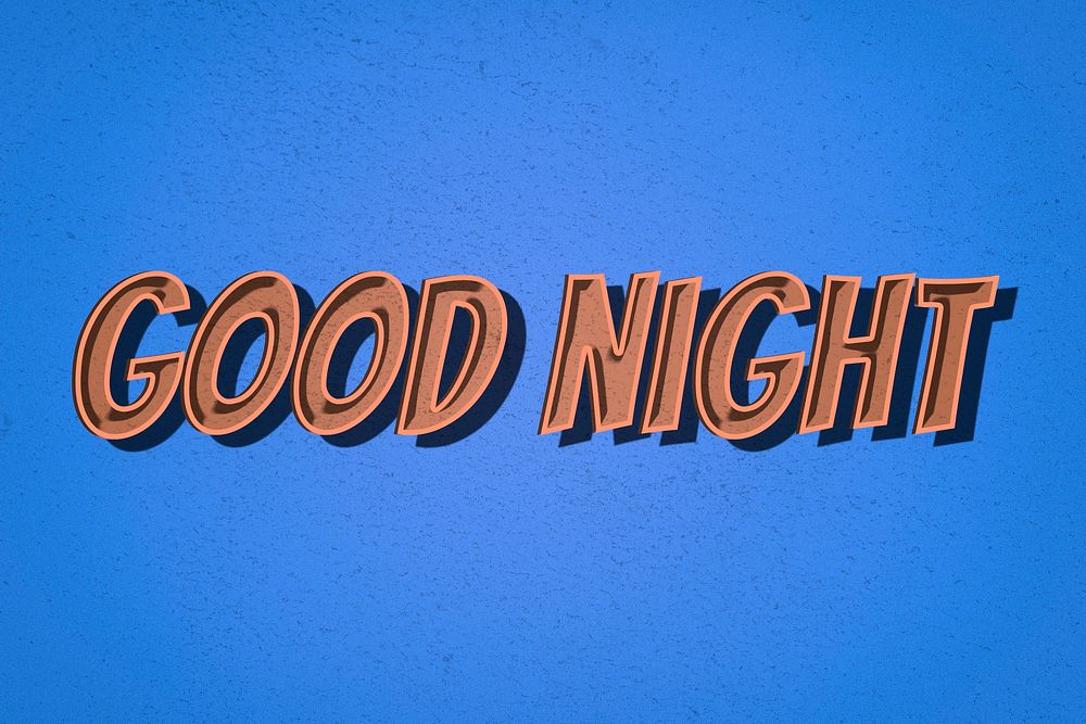 Good night comic retro style lettering illustration 