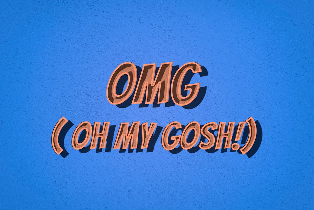 OMG comic retro style lettering illustration 