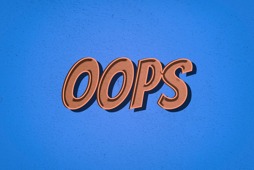 Oops comic retro style lettering illustration 