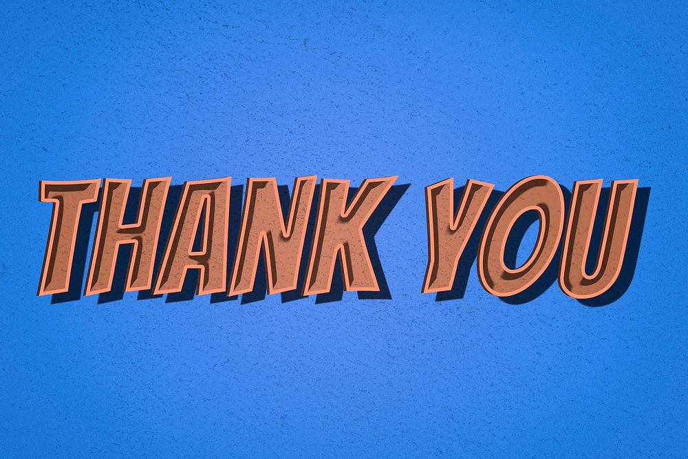 Thank you comic retro style lettering illustration 