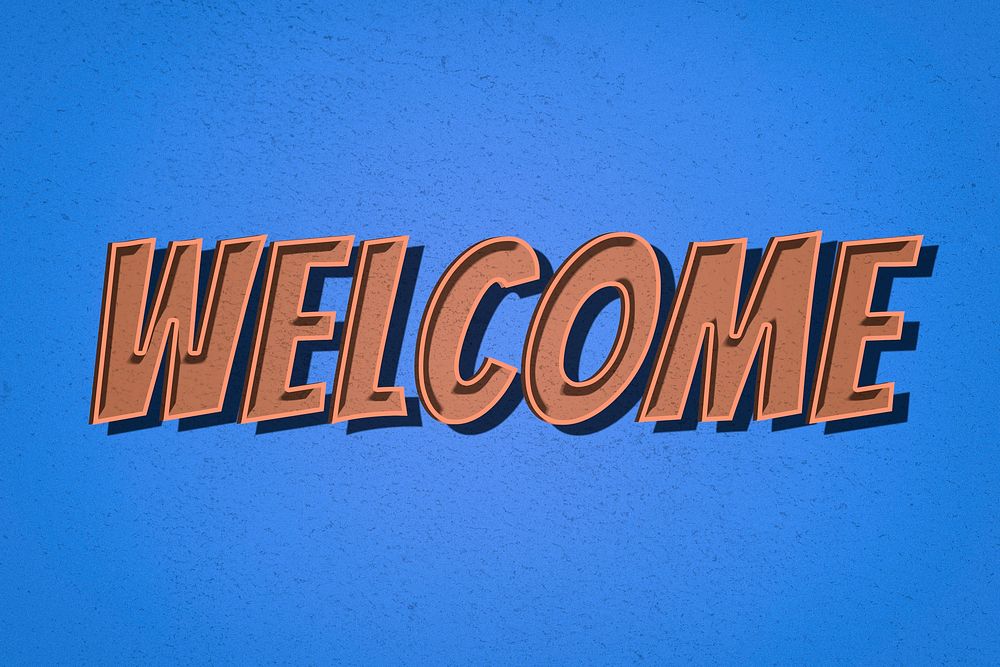 Welcome comic retro style lettering illustration 