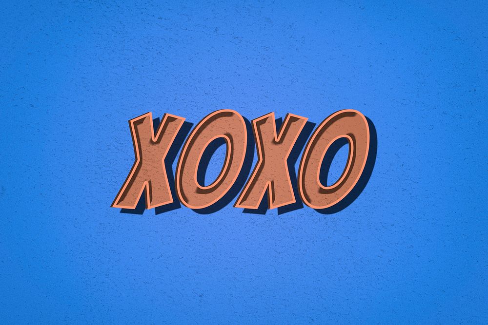 XOXO comic retro style lettering illustration 