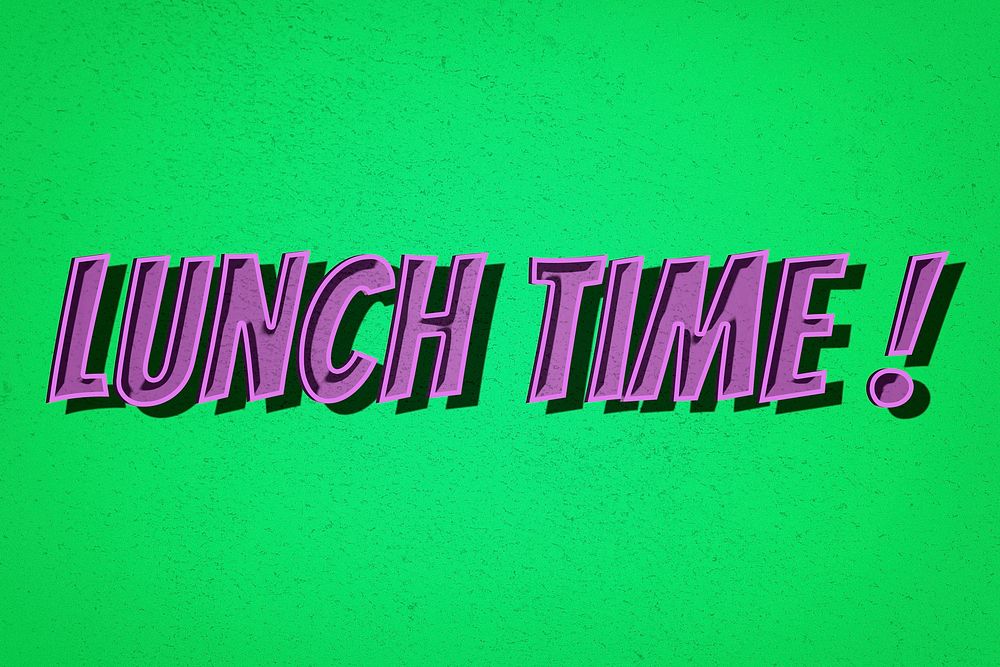 Lunch time! retro comic typography