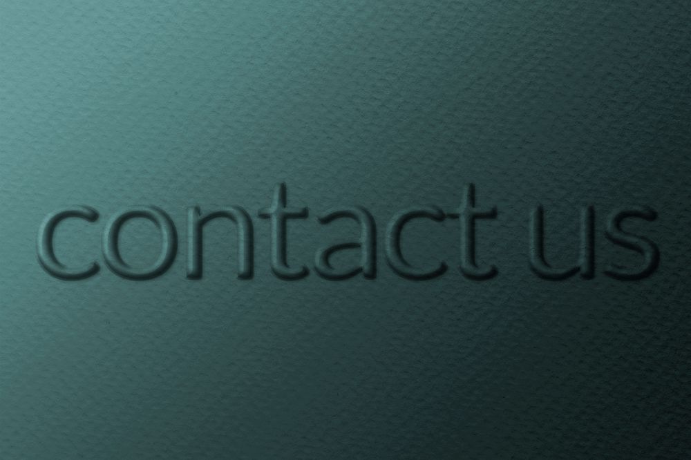 Contact us message emboss typography on paper texture