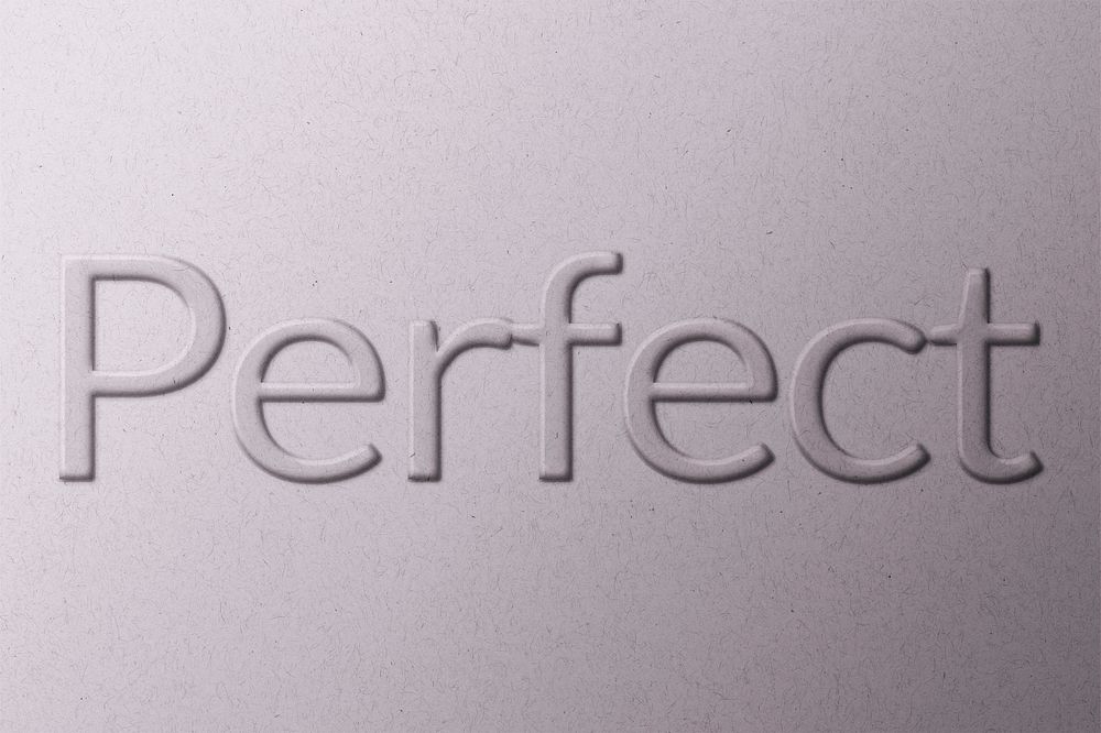 Perfect word emboss typography on paper texture