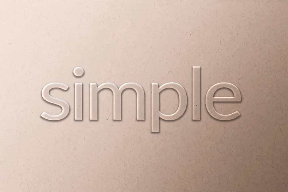 Simple emboss typography vector on paper texture