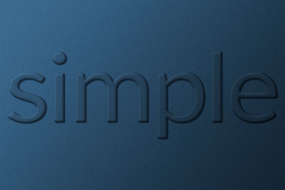 Simple word embossed typography on paper texture