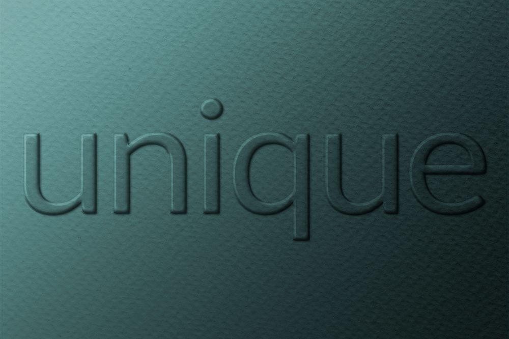 Word unique embossed typography font 