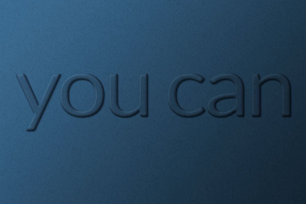 You can motivational word typography emboss style 