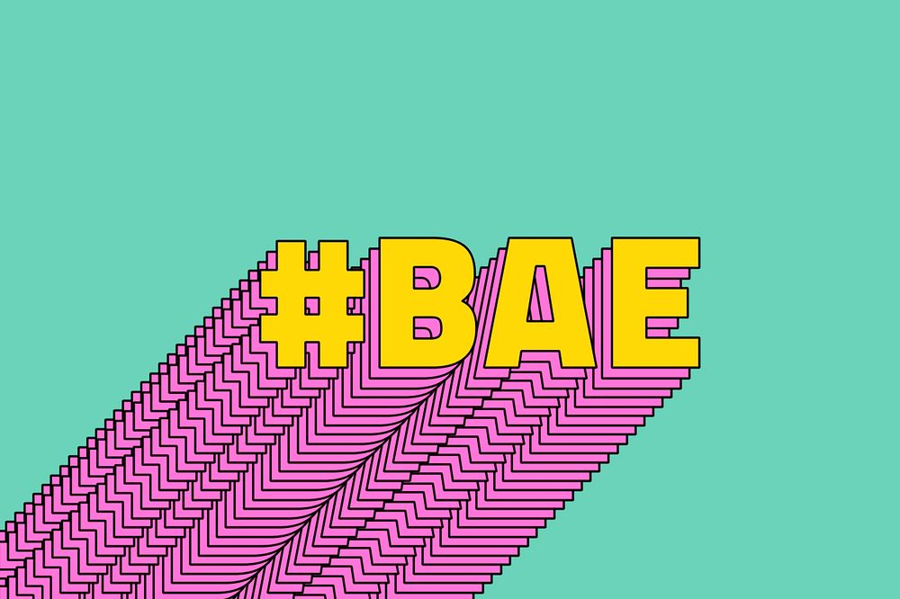 #Bae layered text typography retro word