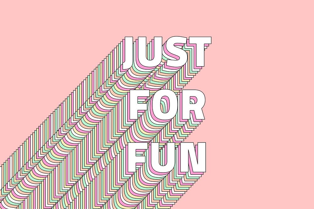 Just for fun layered typography retro word