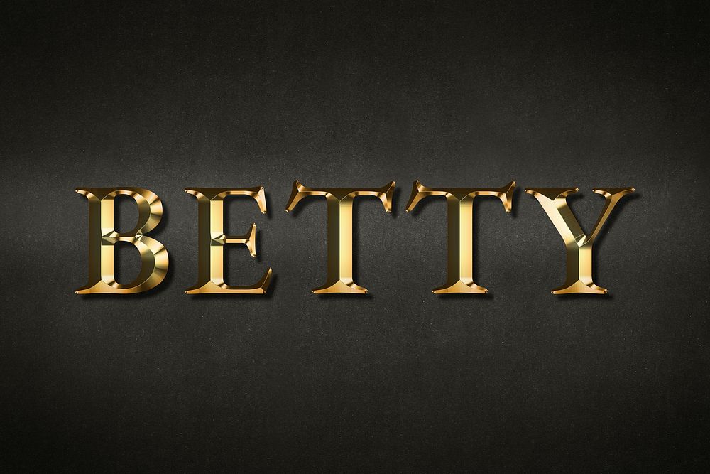Betty typography in gold effect design element 