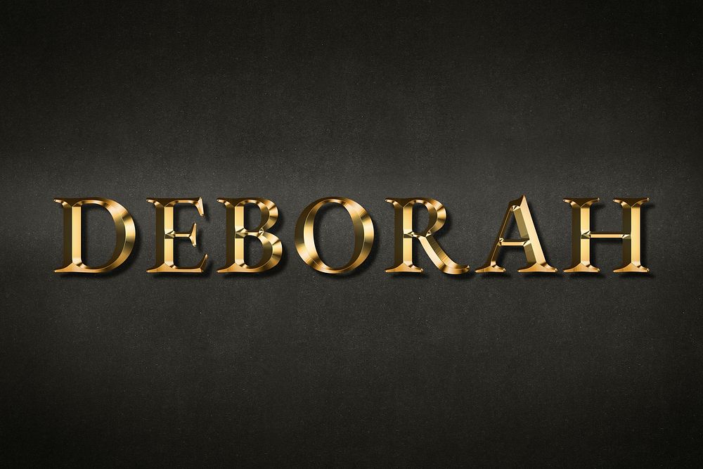Deborah typography in gold effect design element 