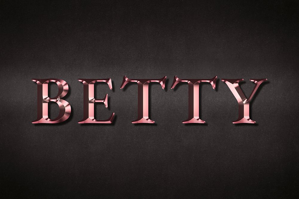 Betty typography in rose gold design element