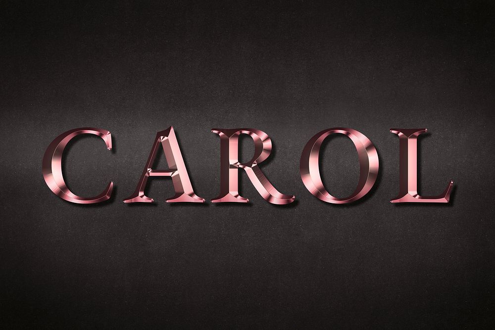Carol typography in rose gold design element