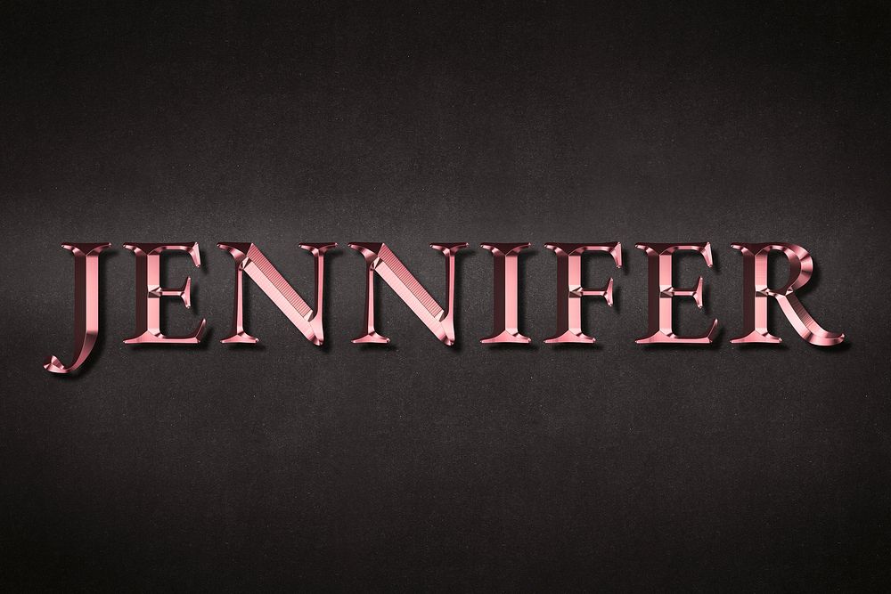 Jennifer typography in rose gold design element