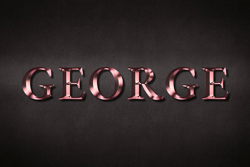 George typography in rose gold design element
