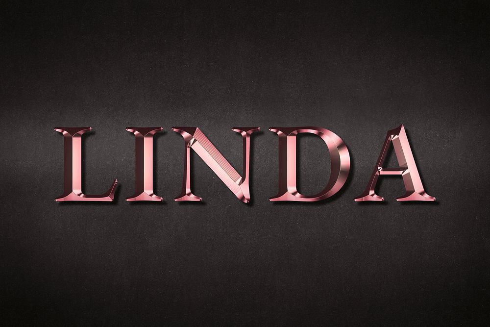 Linda typography in rose gold design element