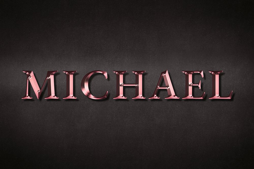 Michael typography in metallic rose gold design element